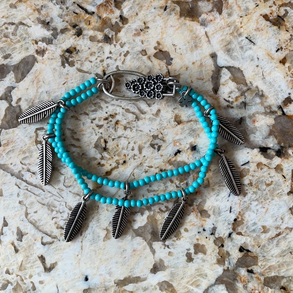 Turquoise Feather Bracelet